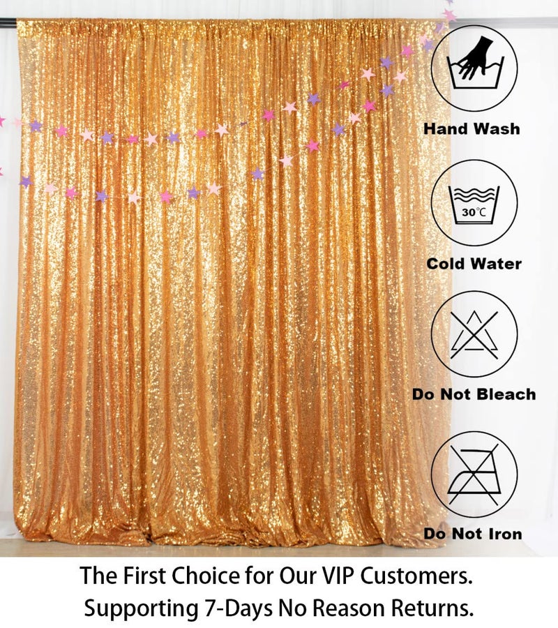 ShinyBeauty Gold Sequin Backdrop Curtain | 2 Panels 5FTx10FT Glitter Wedding Photography Background | Elegant Shimmer Curtains for Parties & Events Fabric Backdrops - Image 5